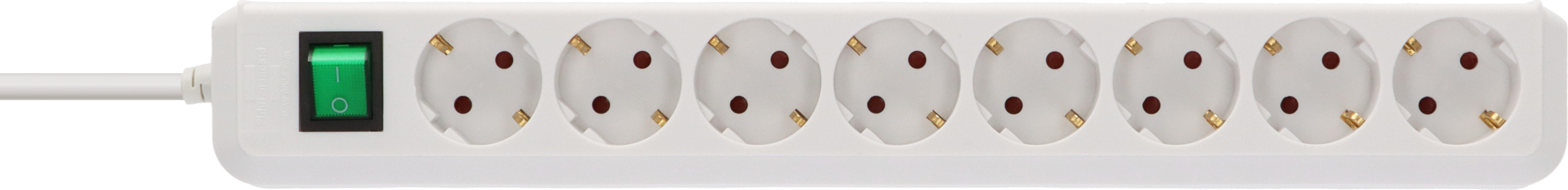 EcoLine extension lead with switch 8way white 3m H05VVF 3G1,5