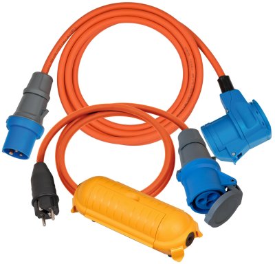 Brennenstuhl CEE 230V Camping-Kabeltrommel (25m H07RN-F 3G2,5 Kabel in  orange, Kabeltrommel mit 2 CEE-Steckdosen, für den ständigen Einsatz im  Außenbereich IP44, Made in Germany) : : Baumarkt